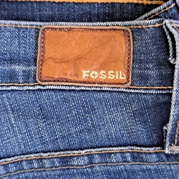 Fossil Women's Size 27 Boyfriend Distressed Denim Jeans 8" Rise Western Cowgirl - Picture 2 of 14